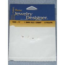 1.3mm Silver Crimp Bead - Pkg_6