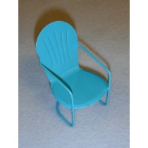 3" Miniature Blue Metal Chair