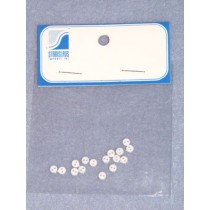 4mm White Plastic Buttons - Pkg_16