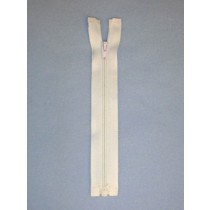 6" White Separator Zipper