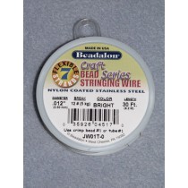 7 Strand Beading Wire - .012" (.30 mm) Bright - 30 ft spool