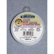 7 Strand Beading Wire - .015" (.38 mm) Bright - 30 ft spool