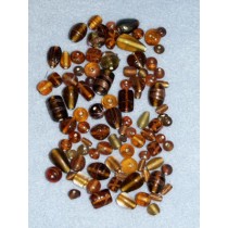 Amber Handblown Glass Bead Mix - 100 gr