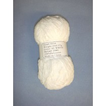 Chenille Yarn - White  - 2 oz Polyester