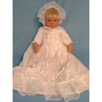 Christening Gown & Bonnet -17" Doll