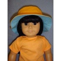 Dark Orange & Blue Reversible Bucket Hat for 18" Doll