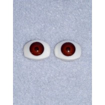 Doll Eye - 10mm Brown Flat Back 4 Pr
