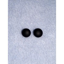 Glass Eye - 9mm Matted Shoebutton Eye- Blk 1 Pr