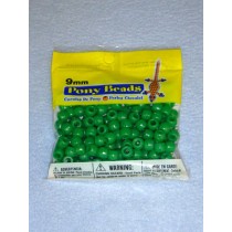 Green Opaque Pony Beads 9mm 150 pcs