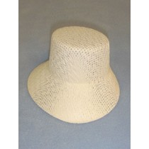 Hat - Straw Bonnet - 5 1_4" White