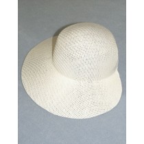 Hat - Straw Bonnet - 9 1_4" White