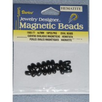 Magnetic Hematite - 4mm x 7mm Oval - Pkg_18