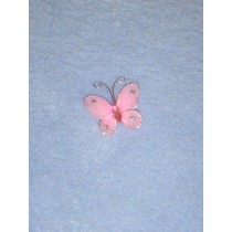Organza Butterflies - 1" Light Pink Pkg_12