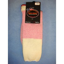 Pink Red Heel Socks (Large) Pkg_4 Socks