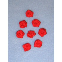 Ribbon Roses - 5_8" Red - 8 pcs