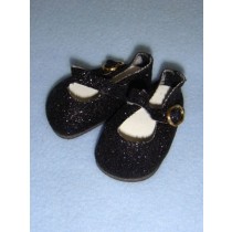 lShoe - Elegant Ankle Strap - 2 1_8" Black Glitter