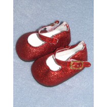 lShoe - Elegant Ankle Strap - 2 3_4" Red Glitter