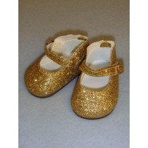 lShoe - Elegant Ankle Strap - 2 7_8" Gold Glitter