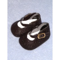 lShoe - Elegant Ankle Strap - 3 3_8" Black Glitter
