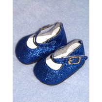 lShoe - Elegant Ankle Strap - 3 3_8" Blue Glitter