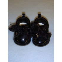 Shoe - Patent w_Ribbon Laces - 3" Black