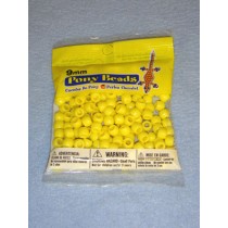 Yellow Opaque Pony Beads 9mm 150 pcs
