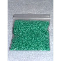 1- 1.25mm Green Glass Beads - 2 oz.