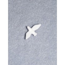 1" White Plastic Dove - Pkg_12