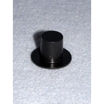 3_4" Black Plastic Top Hat - Pkg_6