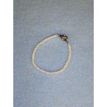 4" White Bead Ankle Bracelet