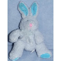 7" Blue Tinsel Chenille Bean Bag Bunny
