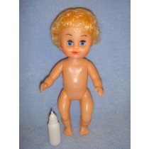 |9" Vinyl Doll w_Bottle - Blond Hair
