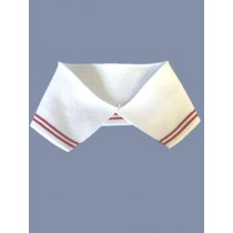 |Collar - White Knit w_Red Stripes
