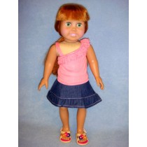 |Coral Shirt & Jean Skirt for 18" Doll