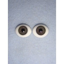 16 mm Antique  Brown Oval Blown Glass Eyes Hollow Eyes 8 mm Iris     M16BRN 