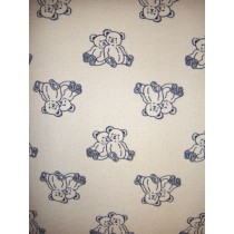Fabric - Taupe w_Navy Bears Woven
