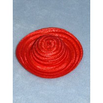 Hat - Fine Straw - 4" Red