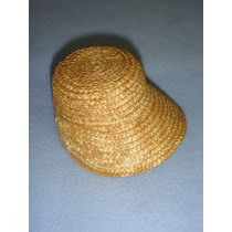 Hat - Flat Top Straw Bonnet - 3 1_4" Natural