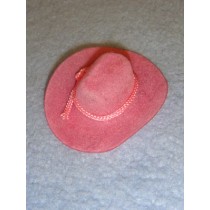 |Hat - Flocked Cowboy - 2" Pink