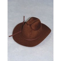 Hat - Flocked Cowboy - 4" Brown