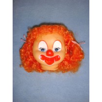 Head - Girl Clown - 4" w_Orange Hair