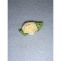 |Ribbon Rose - 18mm Ivory Silk (Pkg_5)
