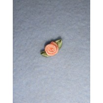 Ribbon Rose - 8mm Peach Silk (Pkg_6)