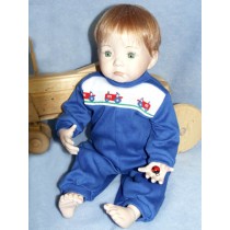 Romper - Tractor - 19" Royal Blue