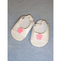 Sandal - Peep Toe - 2 7_8" White w_Pink