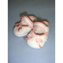 Shoe -Patty Cake 1 3_4" White w_Pink