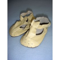 Shoe - Ankle T-Strap - 4" Ecru Leather