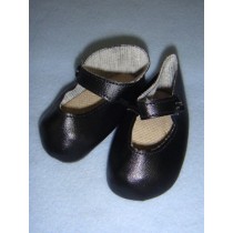 Shoe - Button Strap - 2 7_8" Black