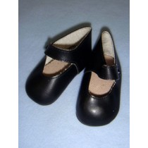 Shoe - Button Strap - 3 1_2" Black