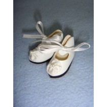 Shoe - French Toe w_Rosette - 1 3_8" White